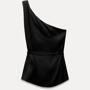 Zara Black One-Shoulder Blouse